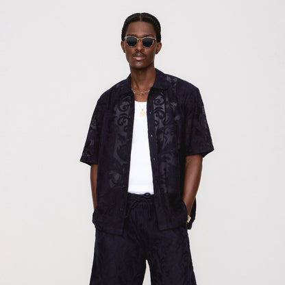 Men Kith Kith Lace Reade Shirt - Ink