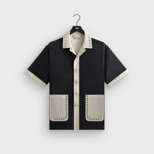 Men Kith &Kin Sawyer Short Sleeve Camp Collar Shirt - Black