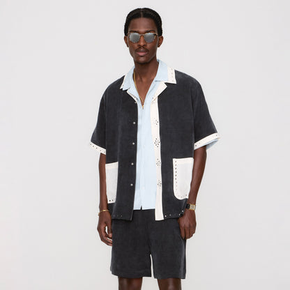 Men Kith &Kin Sawyer Short Sleeve Camp Collar Shirt - Black
