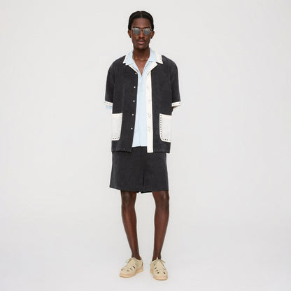 Men Kith &Kin Sawyer Short Sleeve Camp Collar Shirt - Black