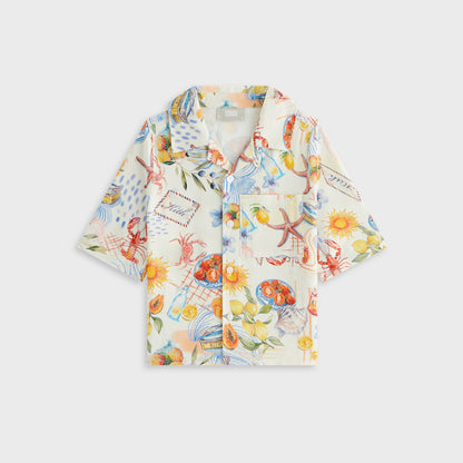 Kids Kith Kith Kids Summer Picnic Thompson Camp Shirt - Sandrift