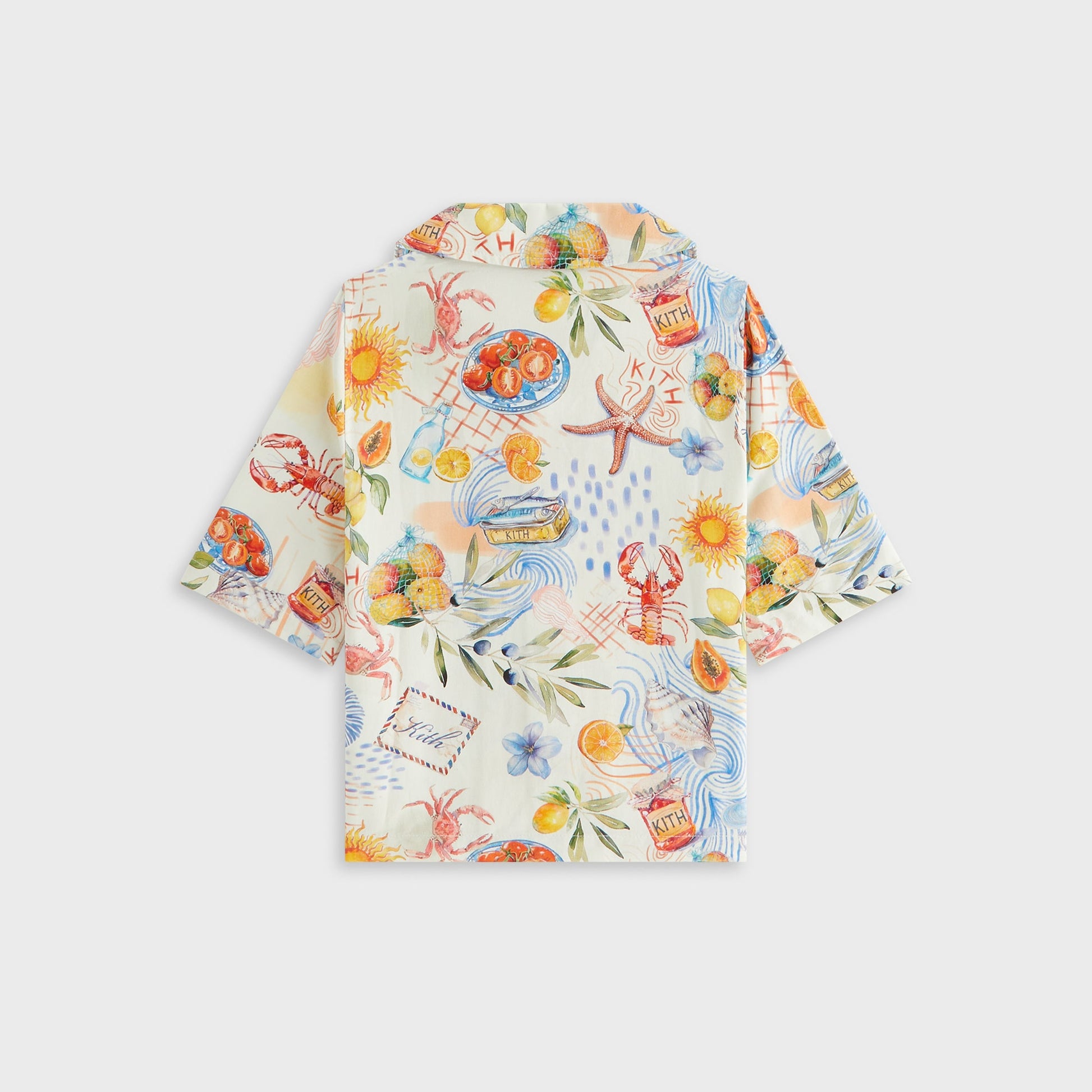 Kids Kith Kith Kids Summer Picnic Thompson Camp Shirt - Sandrift