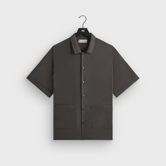 Men Kith &Kin Silk Habotai Short Sleeve Reade Shirt - Somber