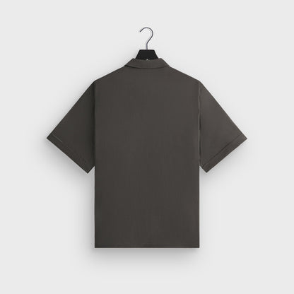Men Kith &Kin Silk Habotai Short Sleeve Reade Shirt - Somber