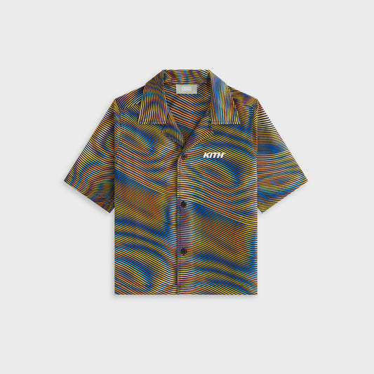 Kids Kith Kith Kids Moire Camp Shirt - Black