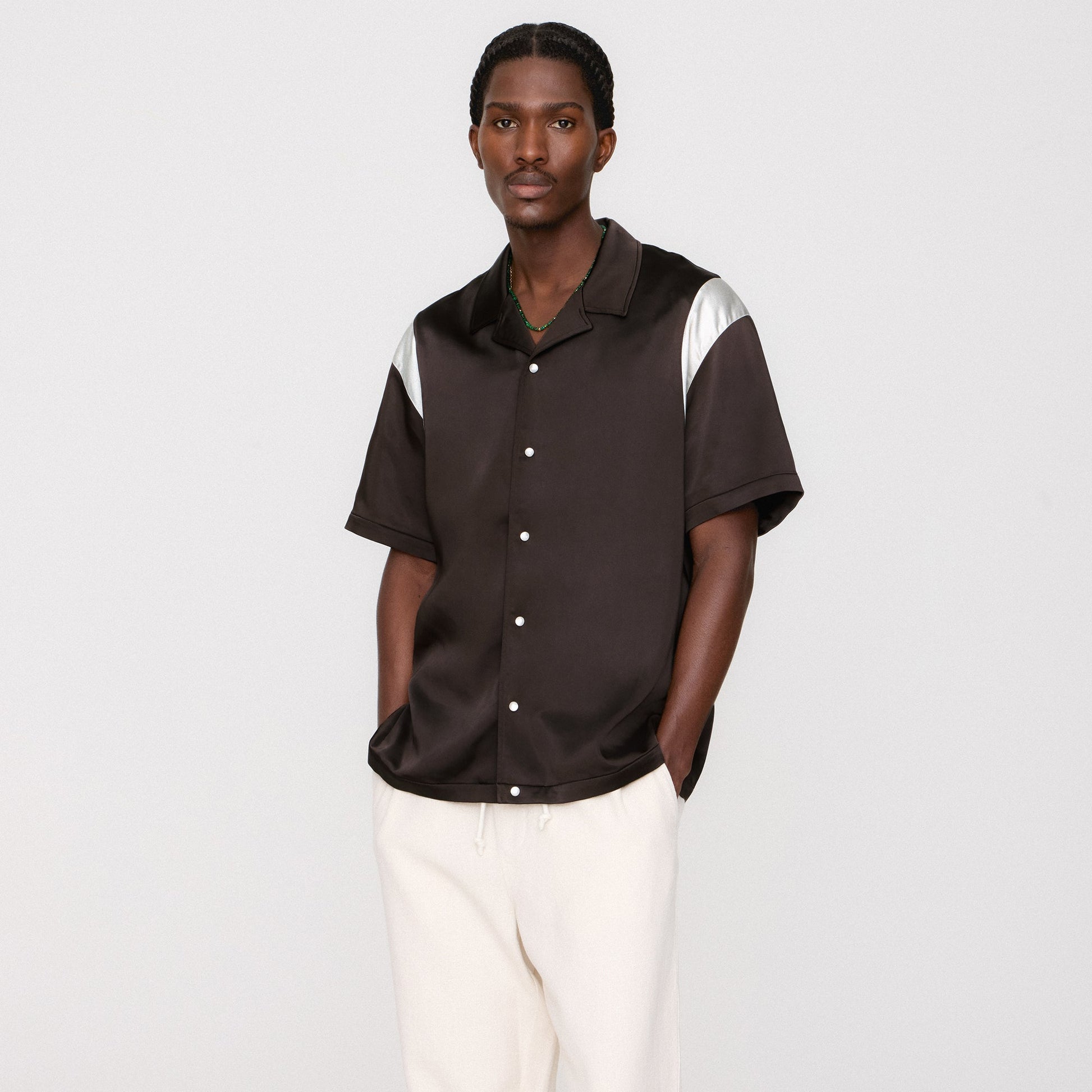 Men Kith &Kin Washed Satin Landon Souvenir Shirt - Kindling
