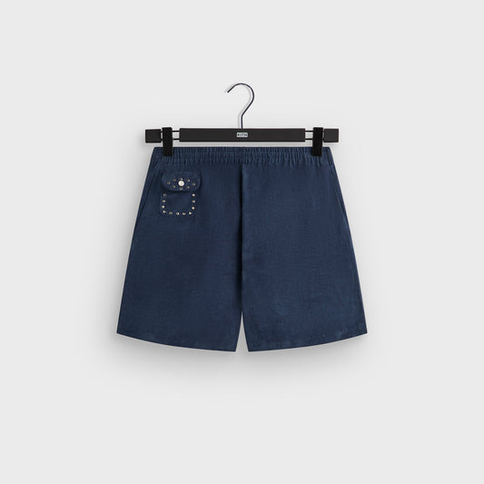 Men Kith &Kin Cupro Linen Kellen Short - Nocturnal