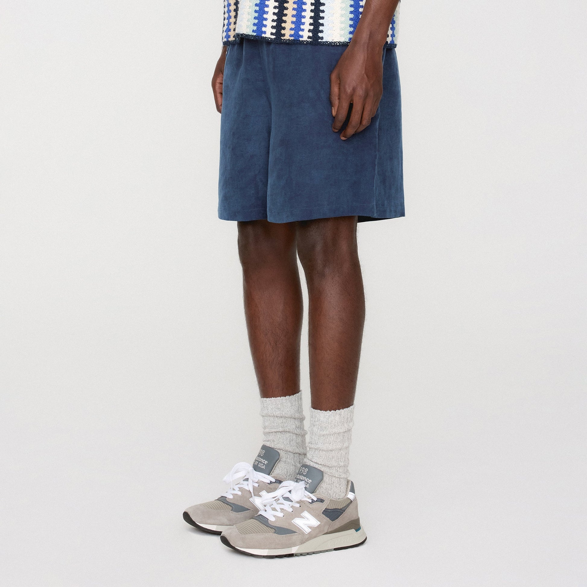 Men Kith &Kin Cupro Linen Kellen Short - Nocturnal