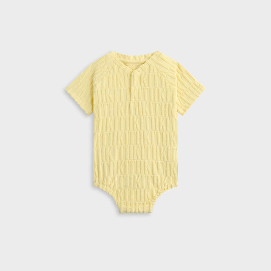 Kids Kith Kith Baby Monogram Terry Henley Romper - Ray