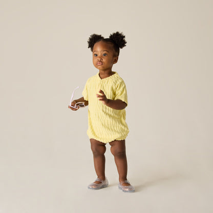 Kids Kith Kith Baby Monogram Terry Henley Romper - Ray