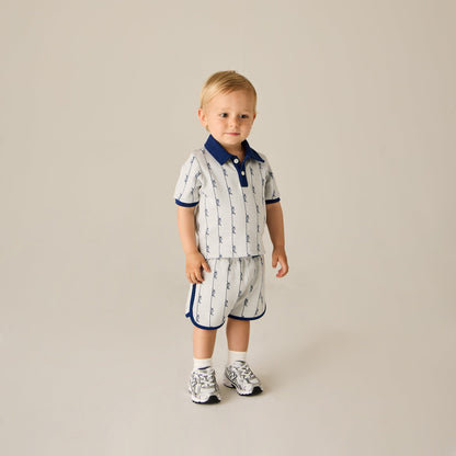 Kids Kith Kith Baby Script Knit Tilden Polo - Sandrift