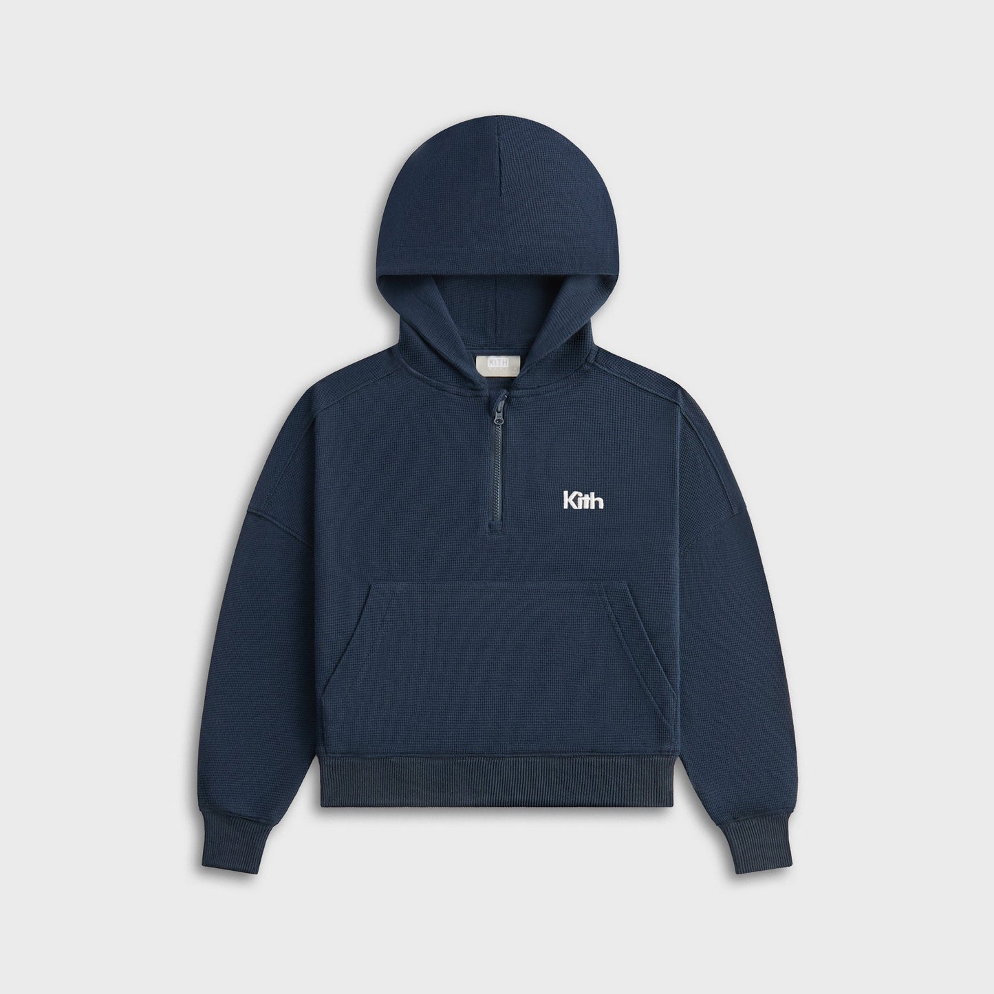 Kids Kith Kith Kids Waffle Nelson Quarter Zip Hoodie - Nocturnal