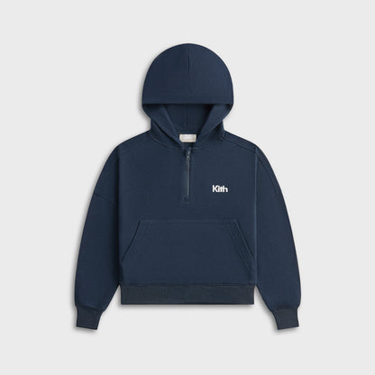 Kids Kith Kith Kids Waffle Nelson Quarter Zip Hoodie - Nocturnal