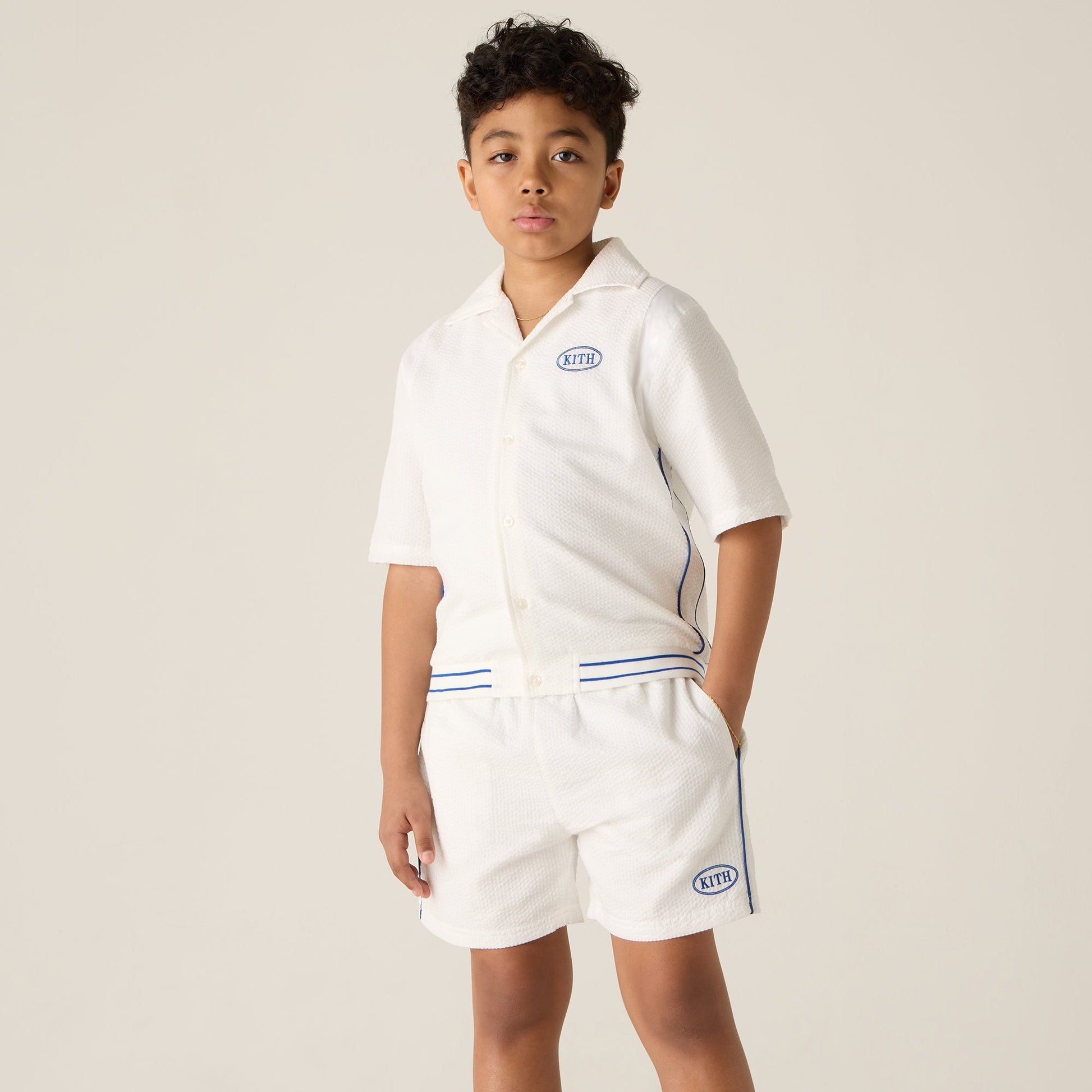 Kids Kith Kith Kids Seersucker Liam Short - Silk