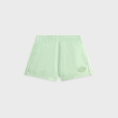 Kids Kith Kith Kids Seersucker Liam Short - Honeydew