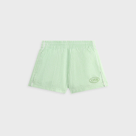 Kids Kith Kith Kids Seersucker Liam Short - Honeydew