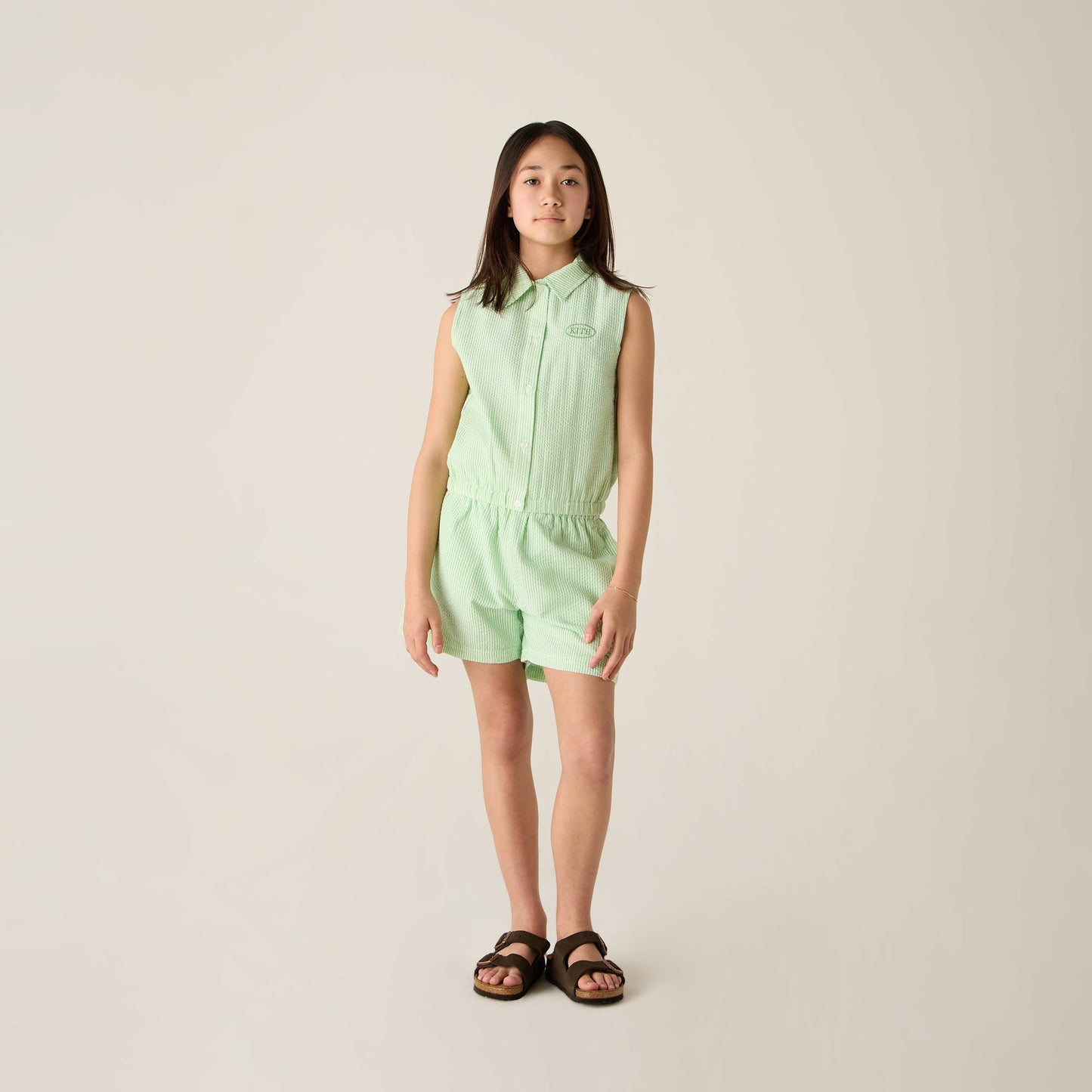 Kids Kith Kith Kids Seersucker Liam Short - Honeydew