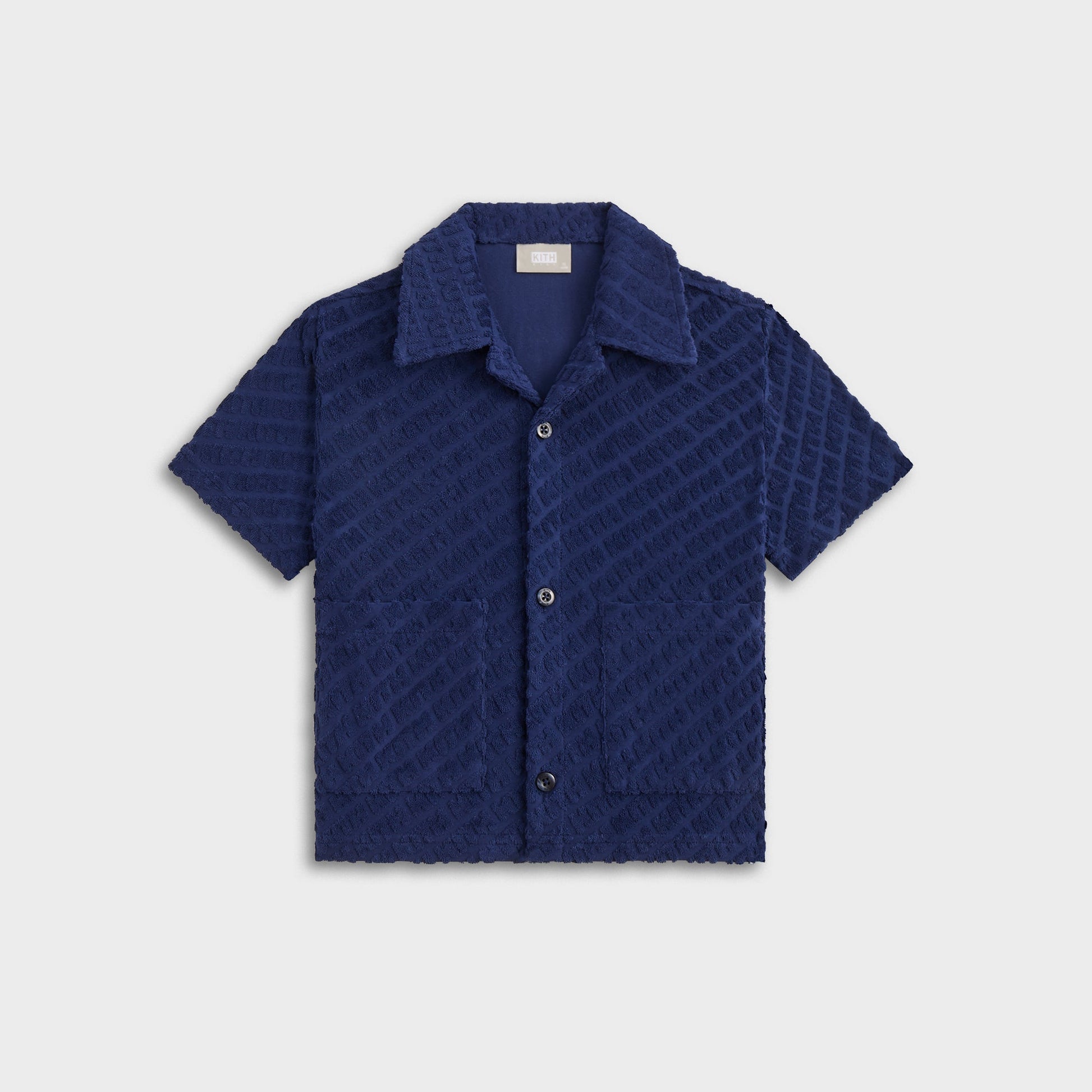 Kids Kith Kith Kids Monogram Terry Camp Shirt - Screen