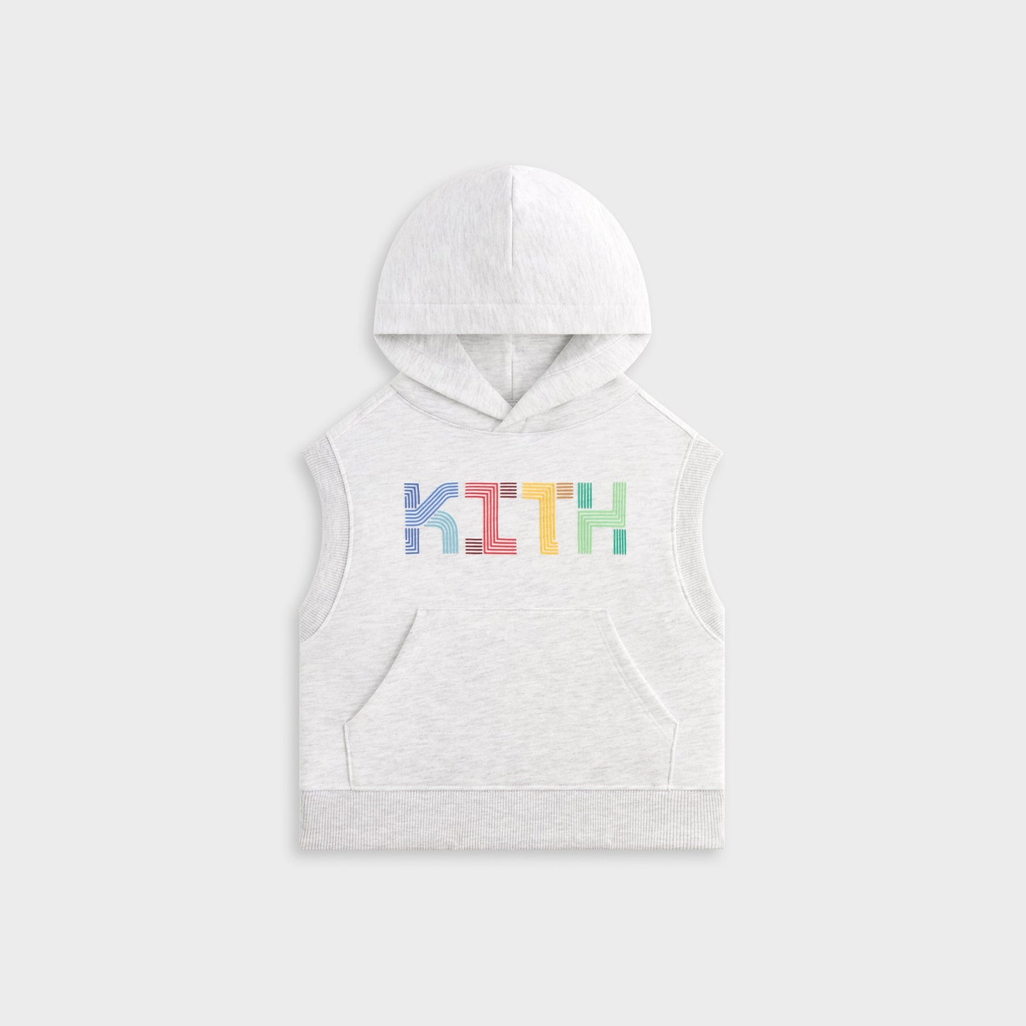 Kids Kith Kith Kids Pathways Sleeveless Hoodie - Light Heather Grey