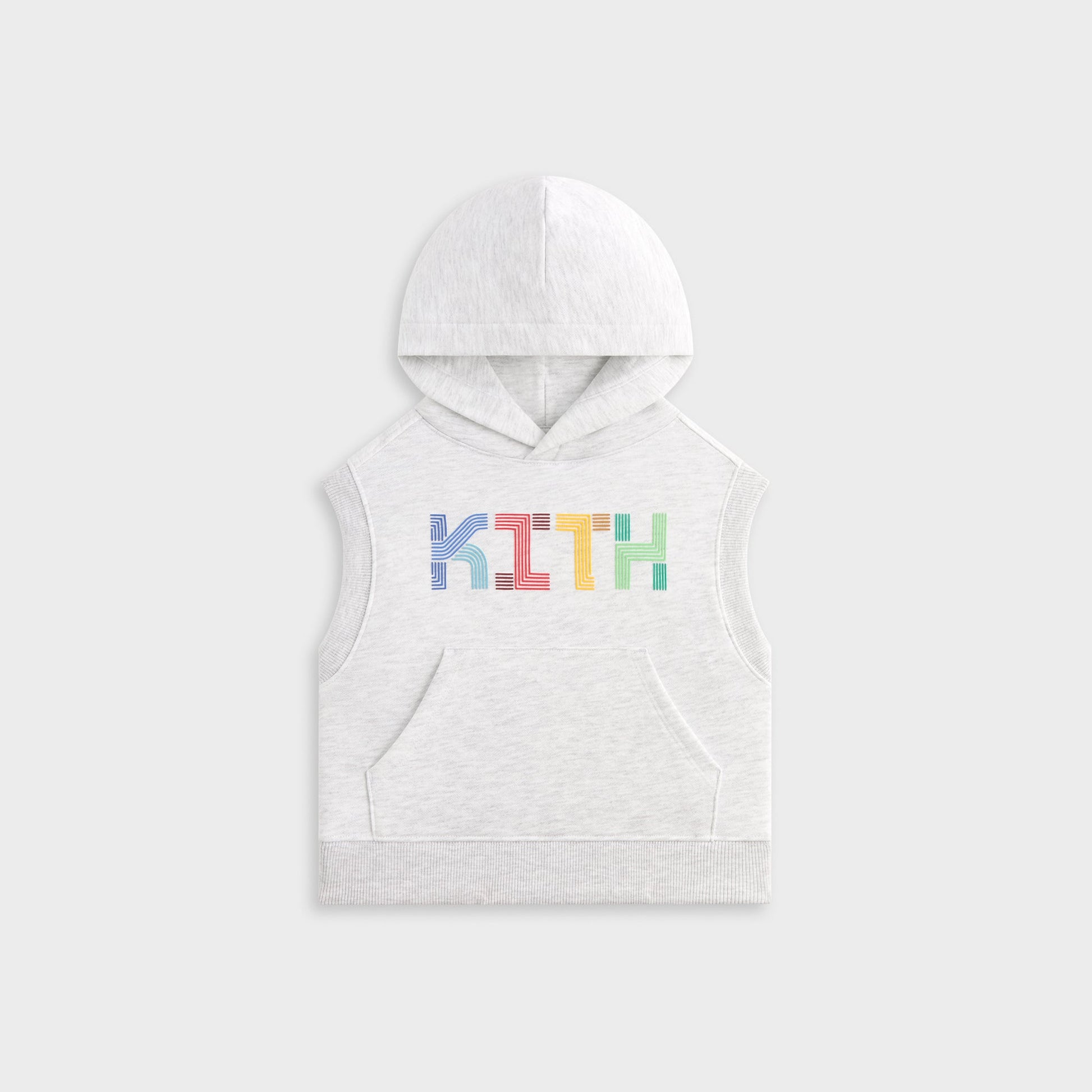 Kids Kith Kith Kids Pathways Sleeveless Hoodie - Light Heather Grey