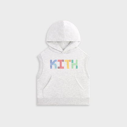 Kids Kith Kith Kids Pathways Sleeveless Hoodie - Light Heather Grey
