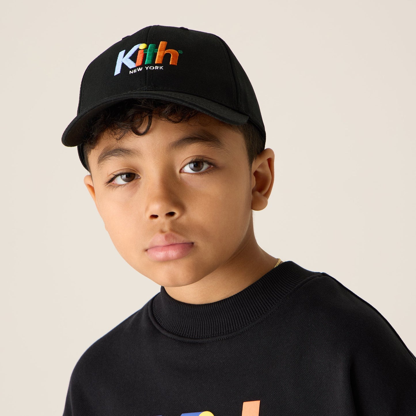 Kids Kith Kith Kids Multi Color Logo Classic Cap - Black Beauty