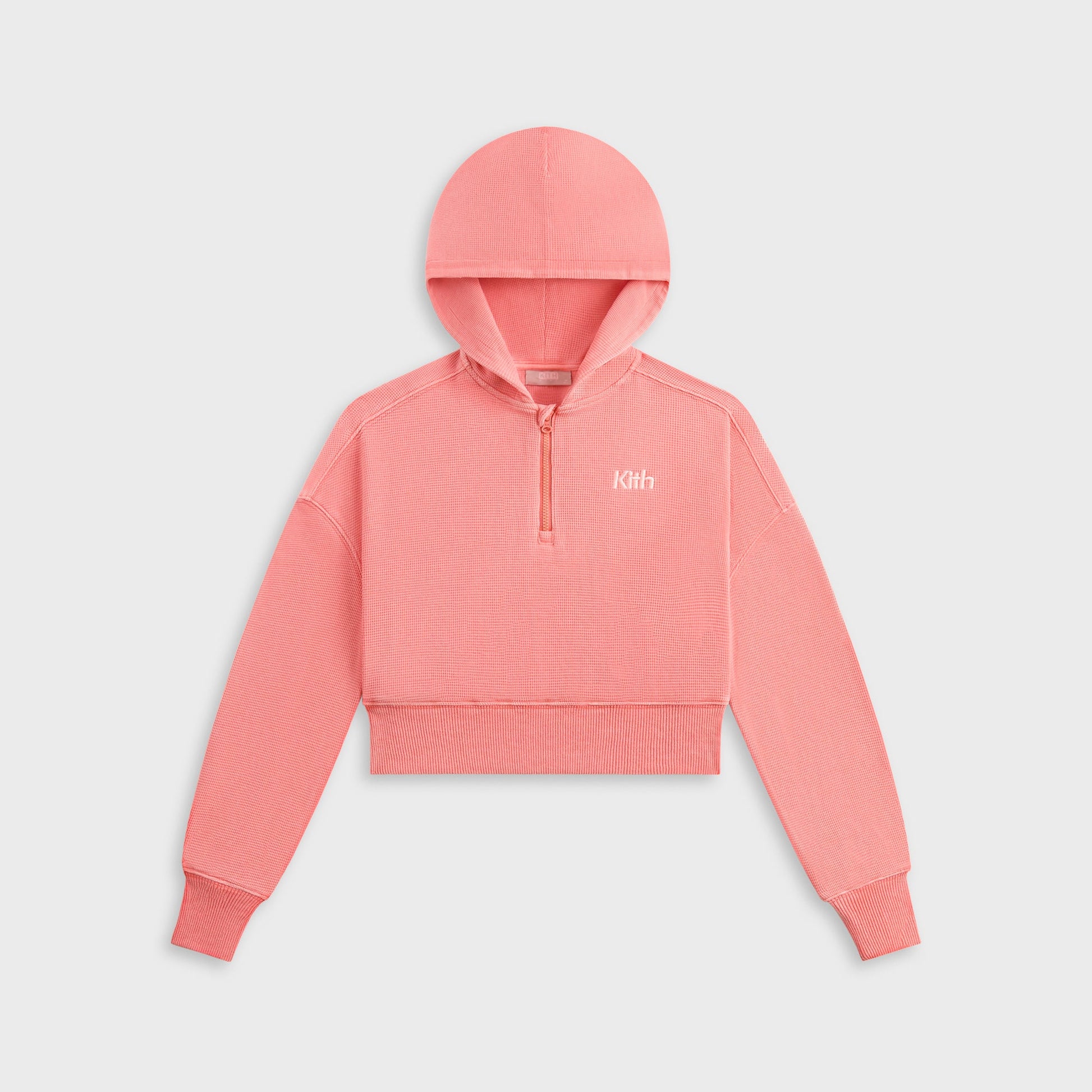 Kids Kith Kith Kids Waffle Fallon Quarter Zip Hoodie - Dawn