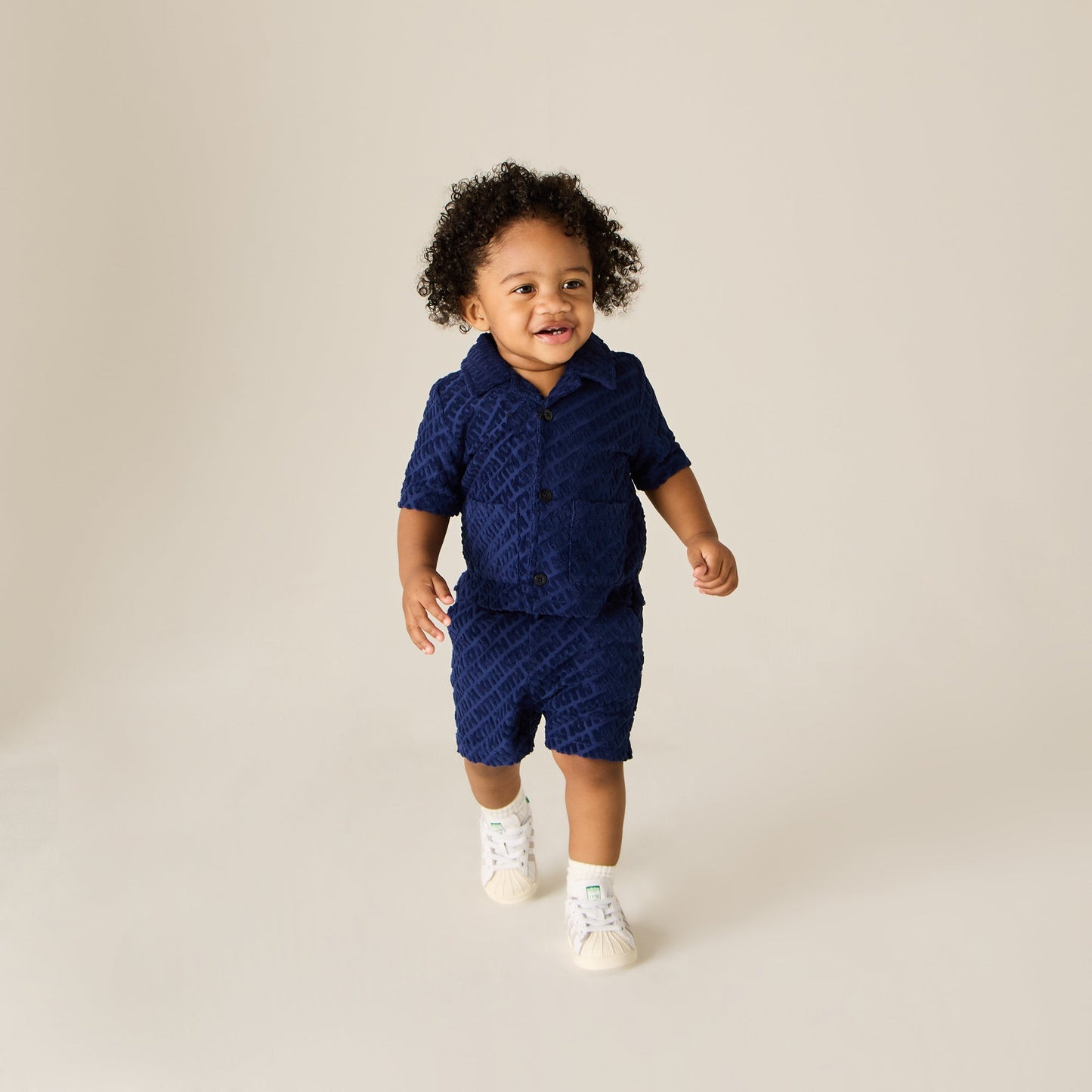 Kids Kith Kith Baby Monogram Terry Camp Shirt - Screen