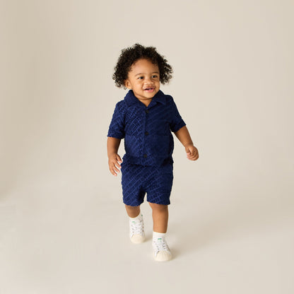 Kids Kith Kith Baby Monogram Terry Camp Shirt - Screen