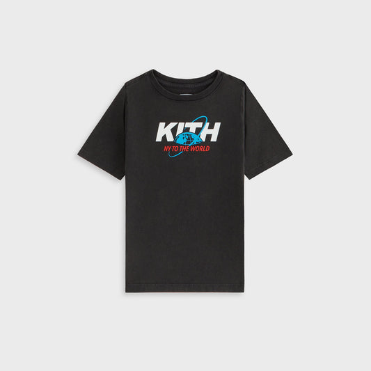 Kids Kith Kith Kids New York to the World Unisphere Vintage Tee - Black