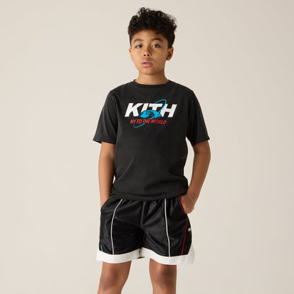 Kids Kith Kith Kids New York to the World Unisphere Vintage Tee - Black