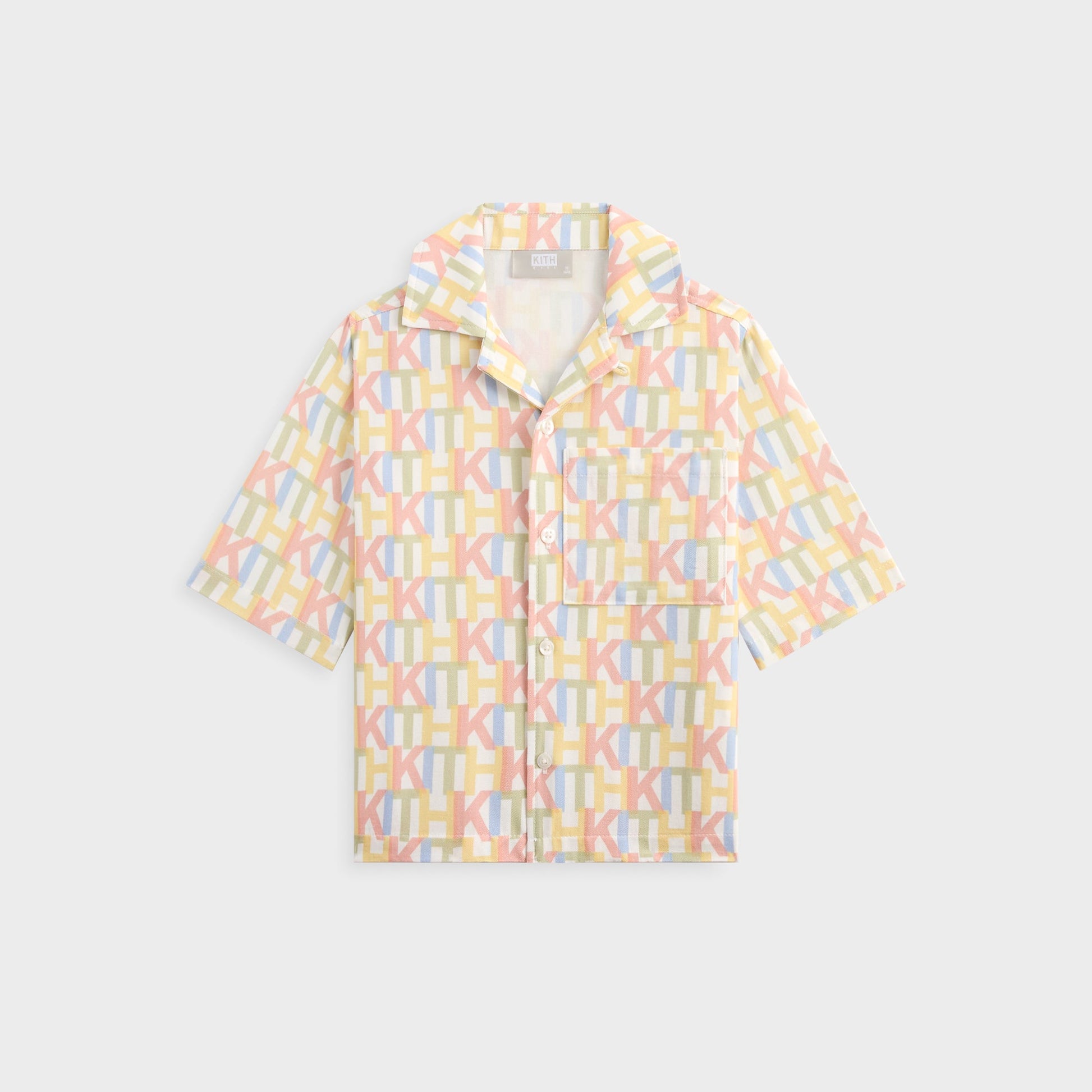 Kids Kith Kith Kids Monogram Thompson Camp Shirt - Silk