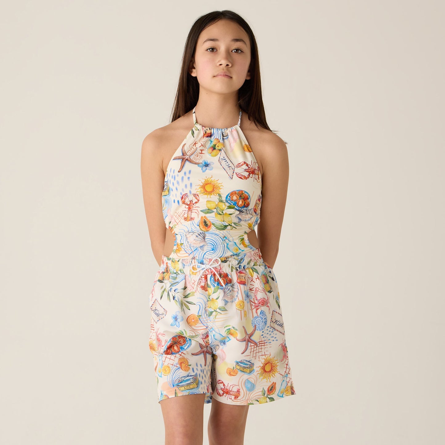 Kids Kith Kith Kids Summer Picnic Thompson Camp Short - Sandrift