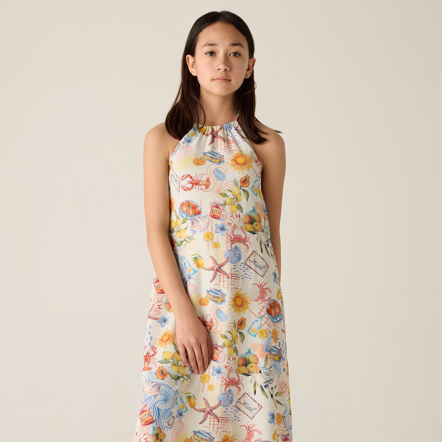 Kids Kith Kith Kids Summer Picnic Maxi Dress - Sandrift