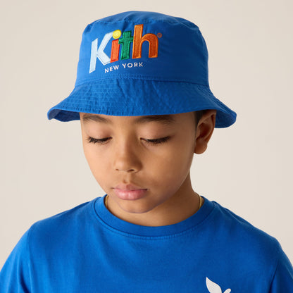 Kids Kith Kith Kids Retro Kai Swim Impact Bucket Hat - Marina