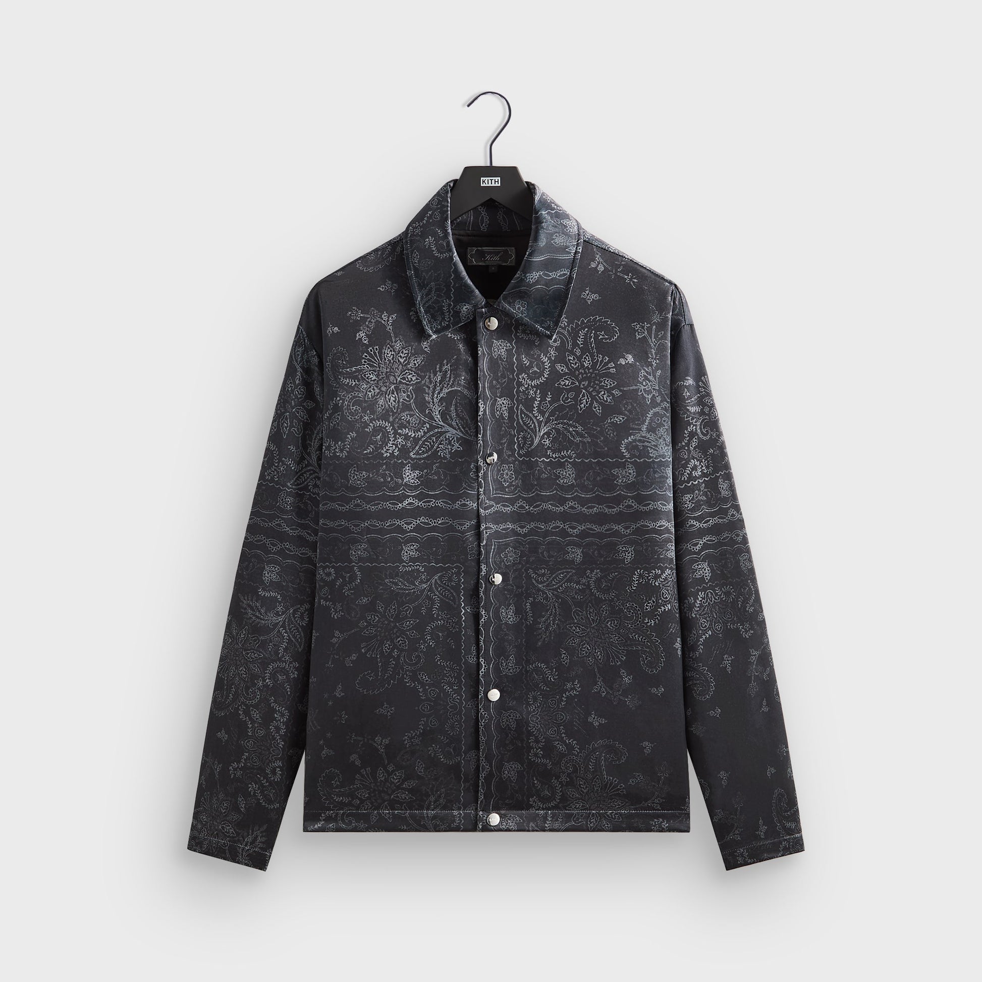 Men Kith Kith Panelled Bandana Long Sleeve Coaches Jacket - Black