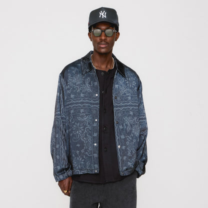 Men Kith Kith Panelled Bandana Long Sleeve Coaches Jacket - Black