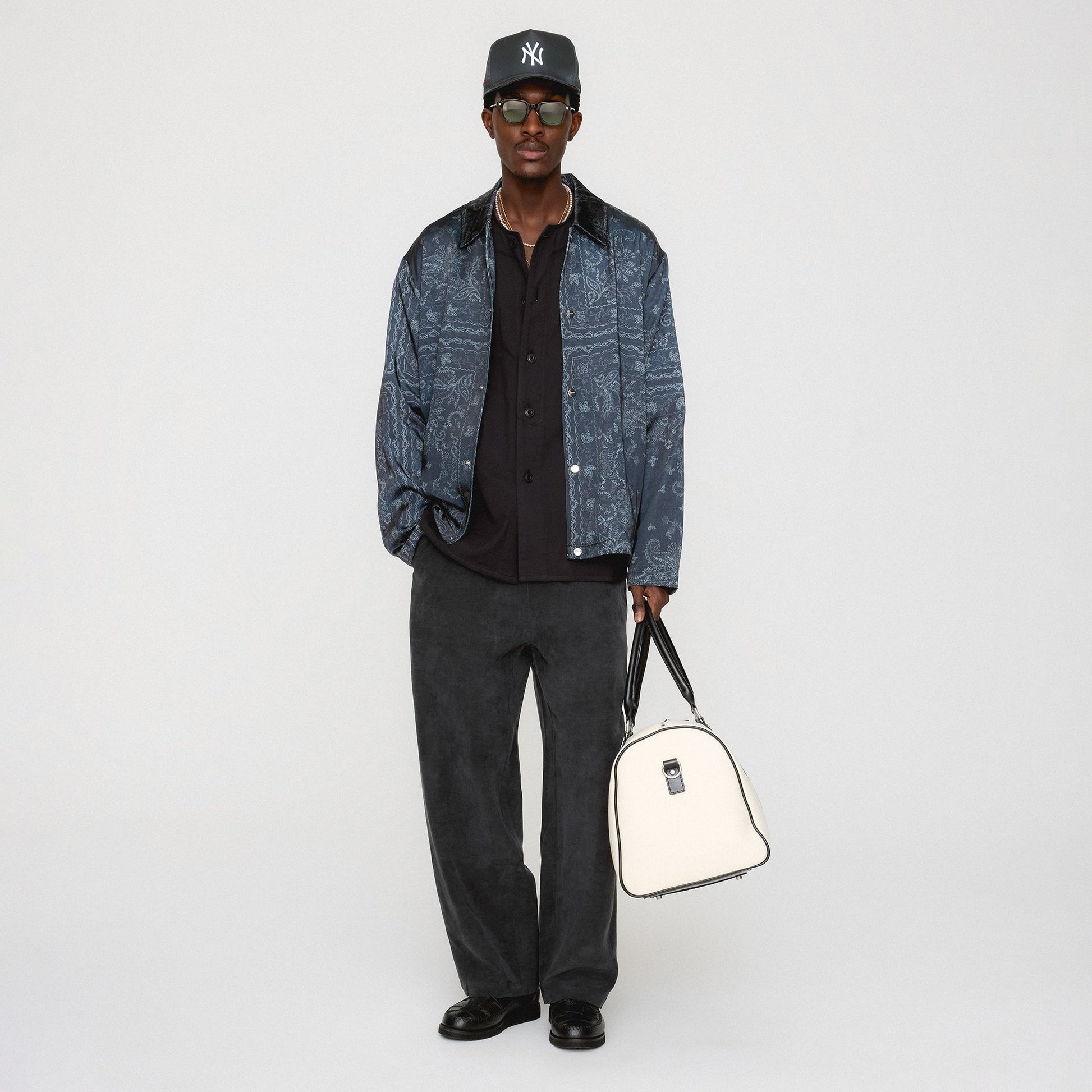 Men Kith Kith Panelled Bandana Long Sleeve Coaches Jacket - Black