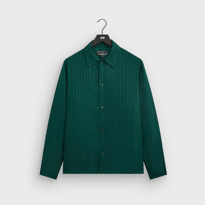 Men Kith Kith Crest Logo Boxy Collared Overshirt - Fairway