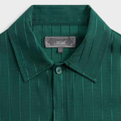 Men Kith Kith Crest Logo Boxy Collared Overshirt - Fairway