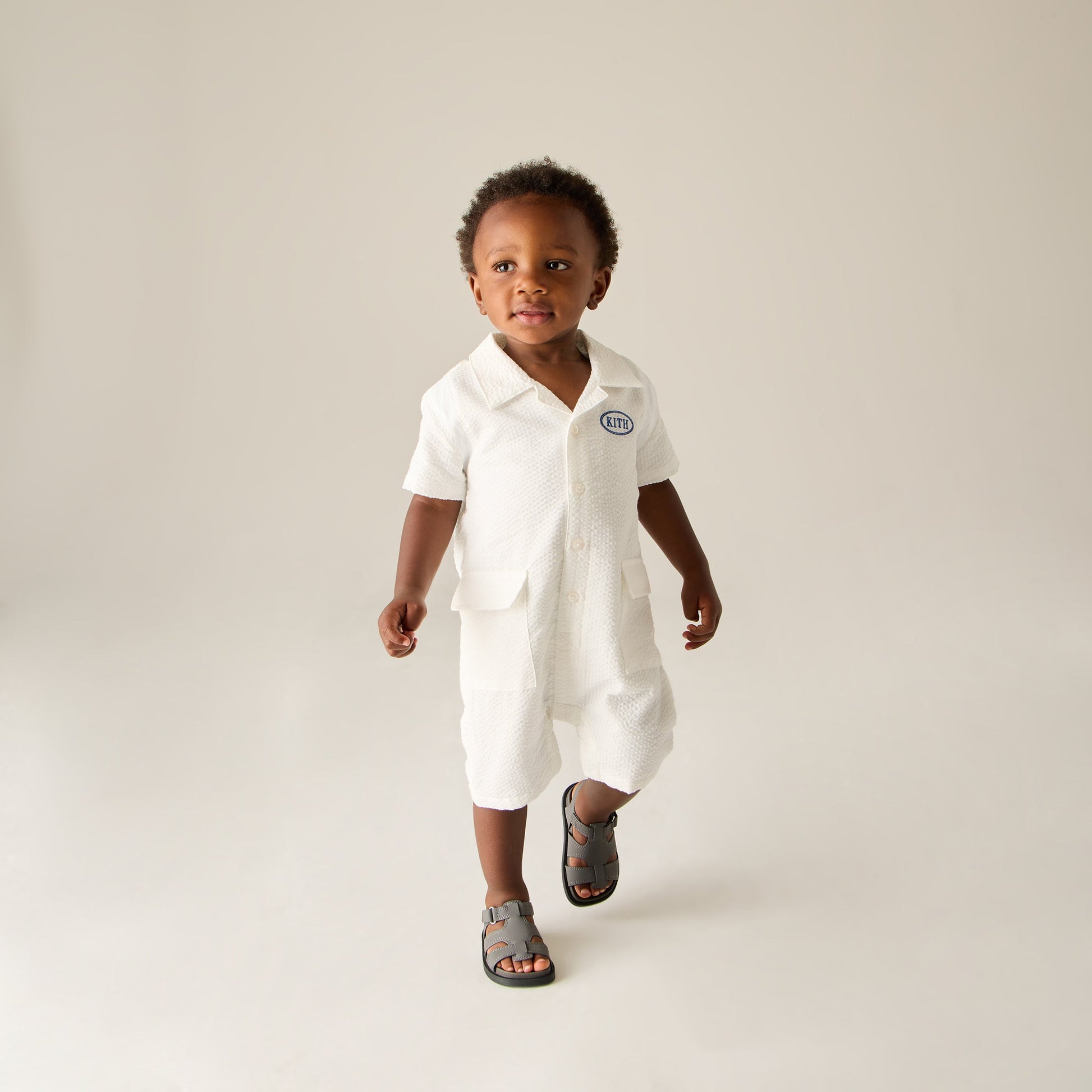 Kids Kith Kith Baby Seersucker Belmont Shortall - Silk