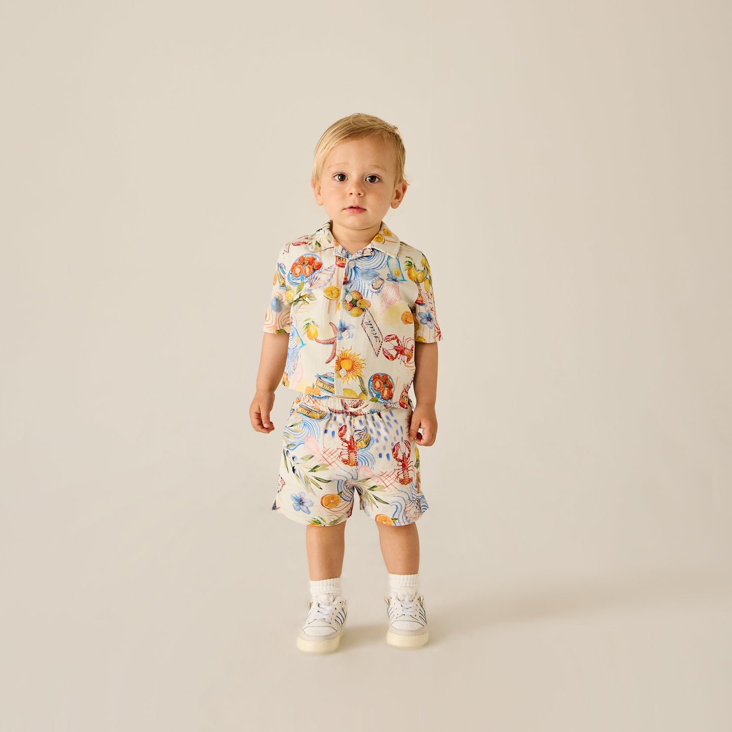 Kids Kith Kith Baby Summer Picnic Thompson Camp Shirt - Sandrift