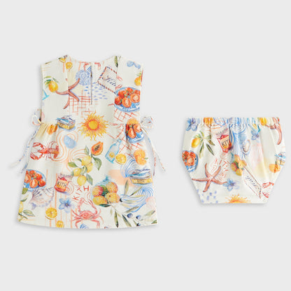 Kids Kith Kith Baby Summer Picnic Dress Bloomer Set - Sandrift