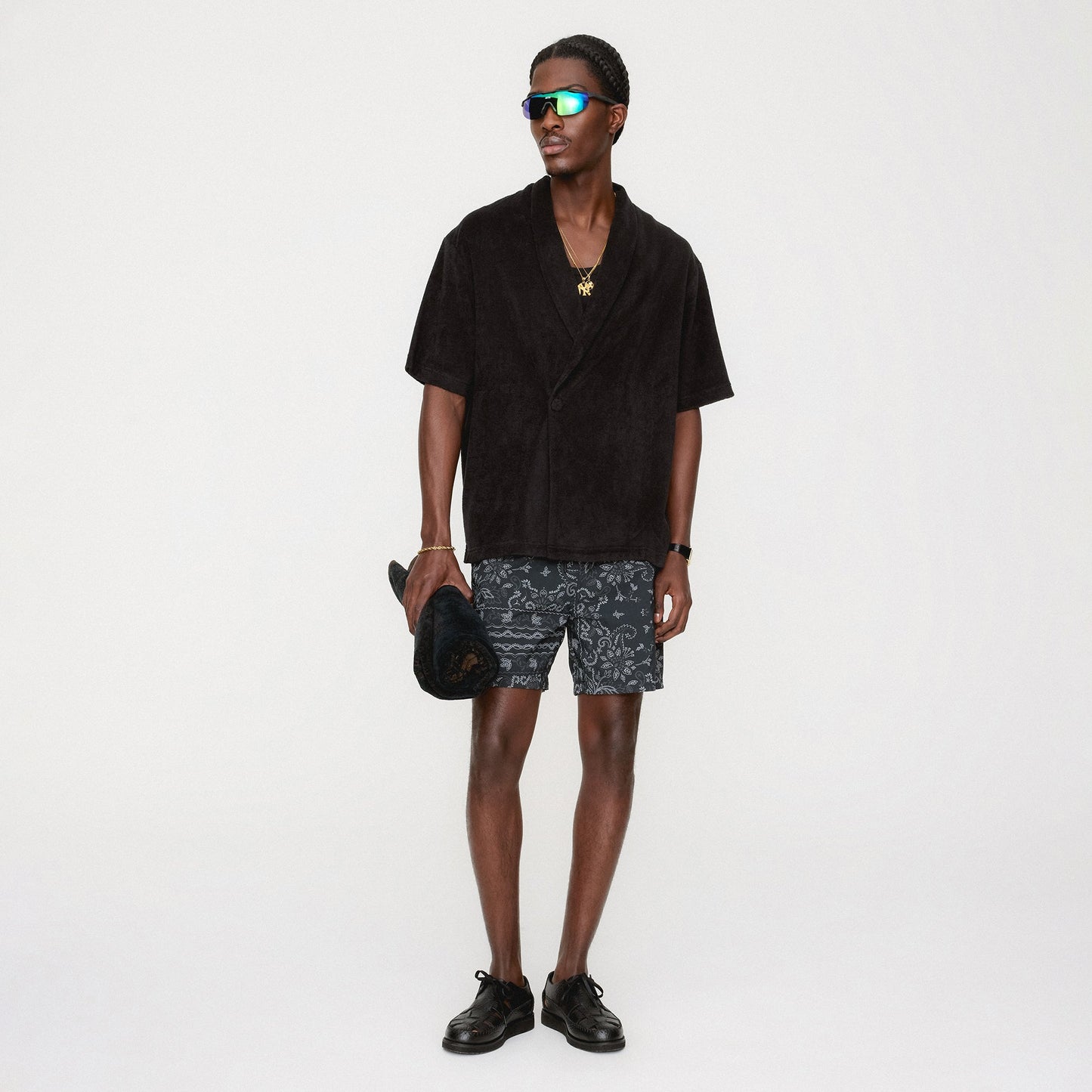 Men Kith Kith Terry Thompson Crossover Shirt - Black