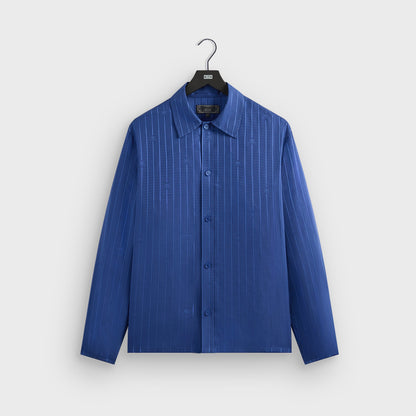 Men Kith Kith Crest Logo Boxy Collared Overshirt - Bow