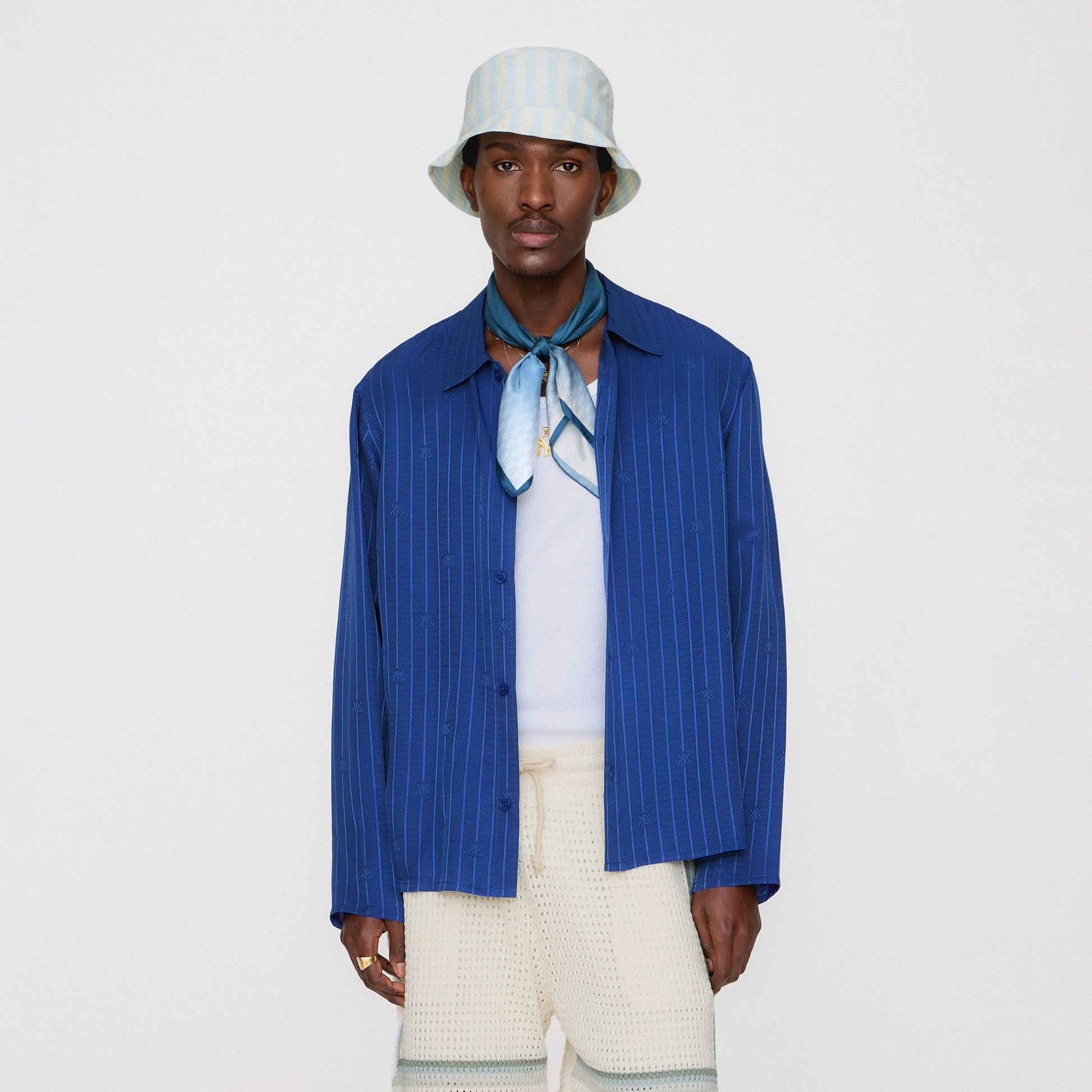 Men Kith Kith Crest Logo Boxy Collared Overshirt - Bow