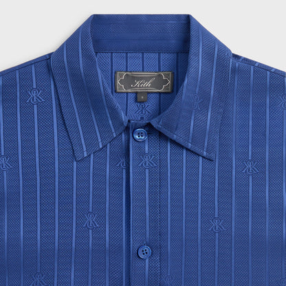 Men Kith Kith Crest Logo Boxy Collared Overshirt - Bow