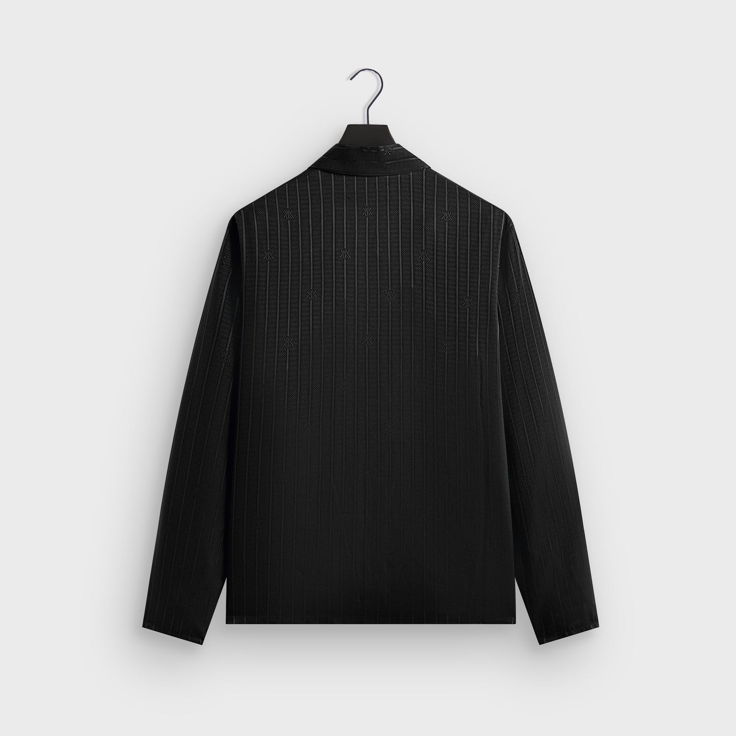 Men Kith Kith Crest Logo Boxy Collared Overshirt - Black