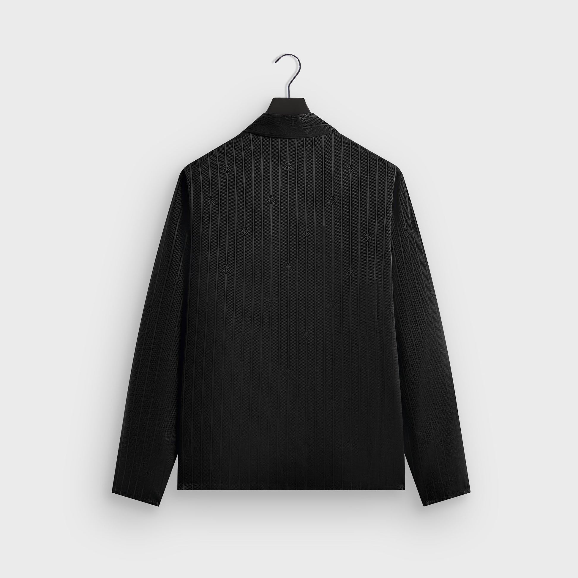Men Kith Kith Crest Logo Boxy Collared Overshirt - Black