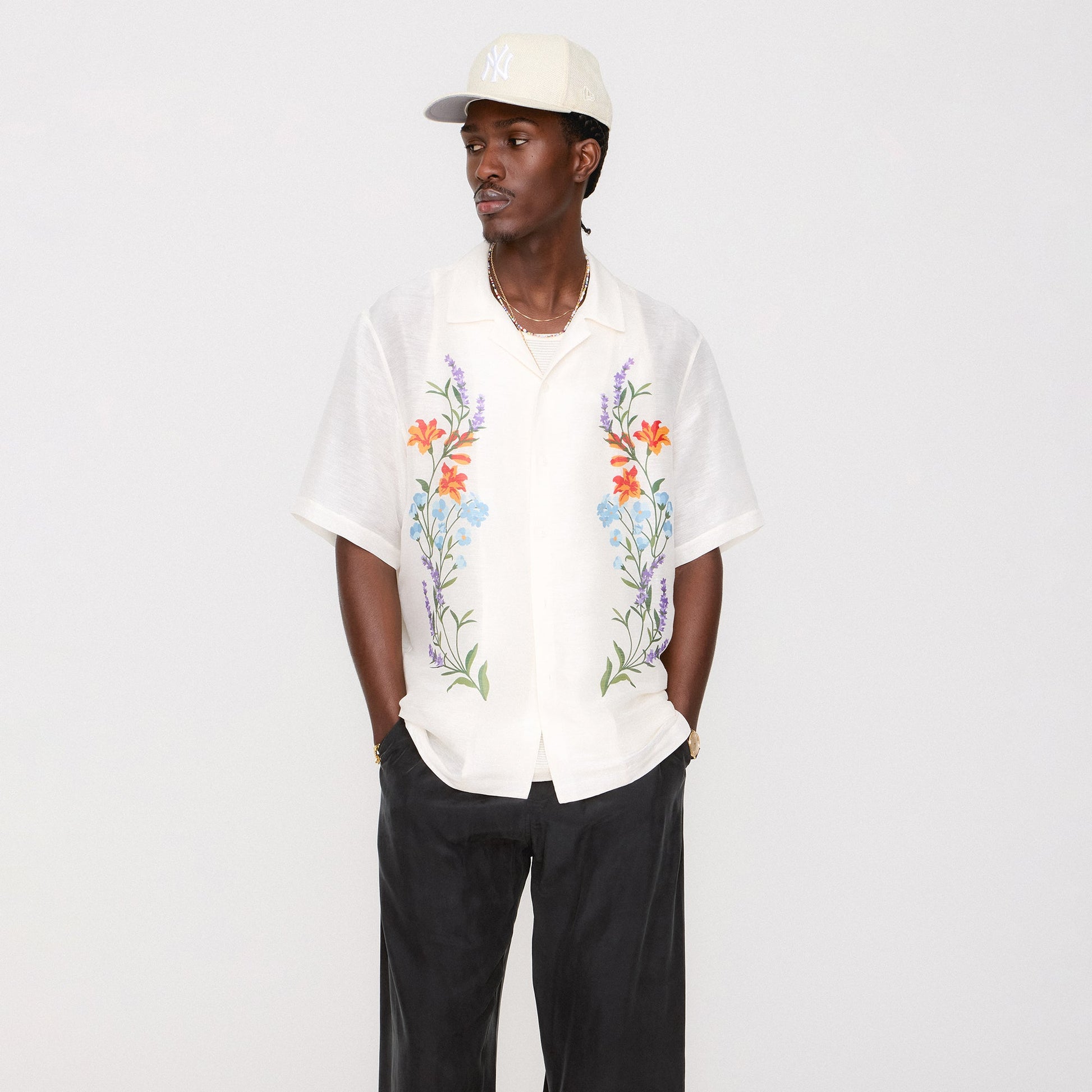 Men|Kids Kith Kith Linen Thompson Camp Collar Shirt - Sandrift